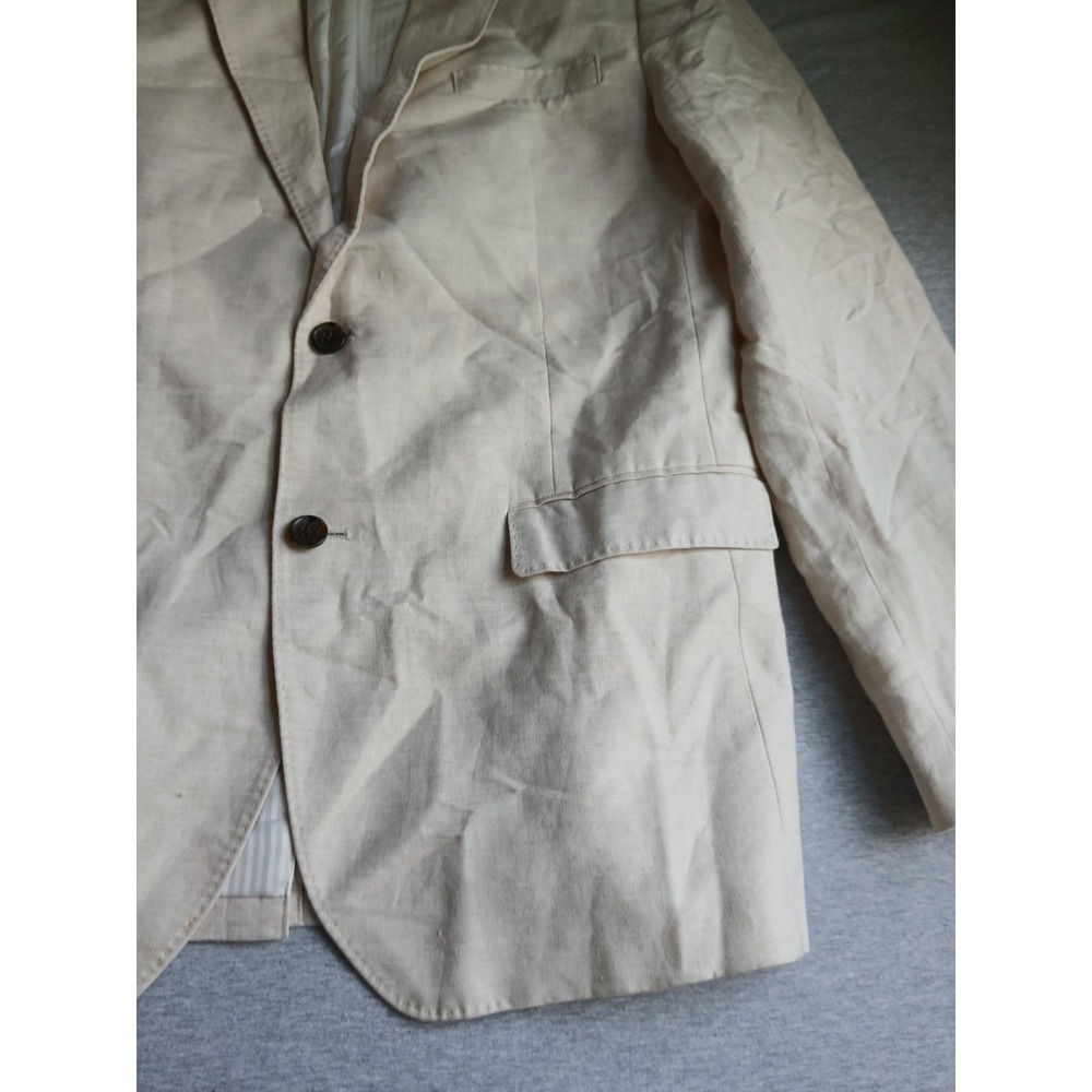 Banana Republic Blazer Mens 46 R Linen Flax Two Button Notch Collar Classic Fit - Picture 4 of 16